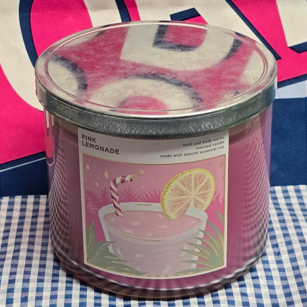 BBW Pink Lemonade Large 3 Wick Candle Home Fragrance